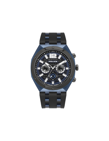 Police Dual Time Blue Dial &silicone st, 46 m