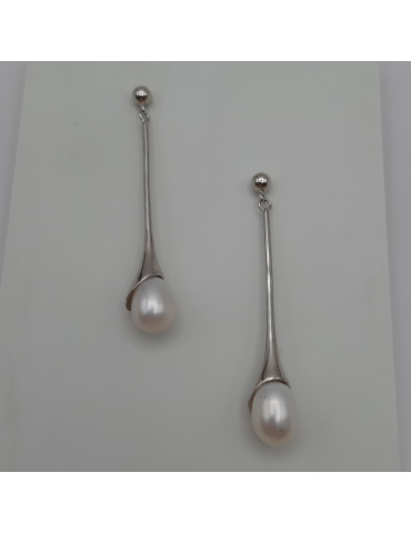 Pendientes de plata con perla